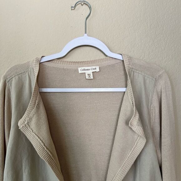 Coldwater Creek Linen Blend Open Front Cardigan Size Medium - Picture 3 of 7